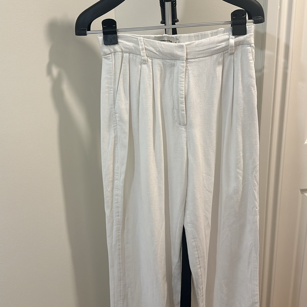Curve Love Linen-Blend Tailored Wide Leg Pant